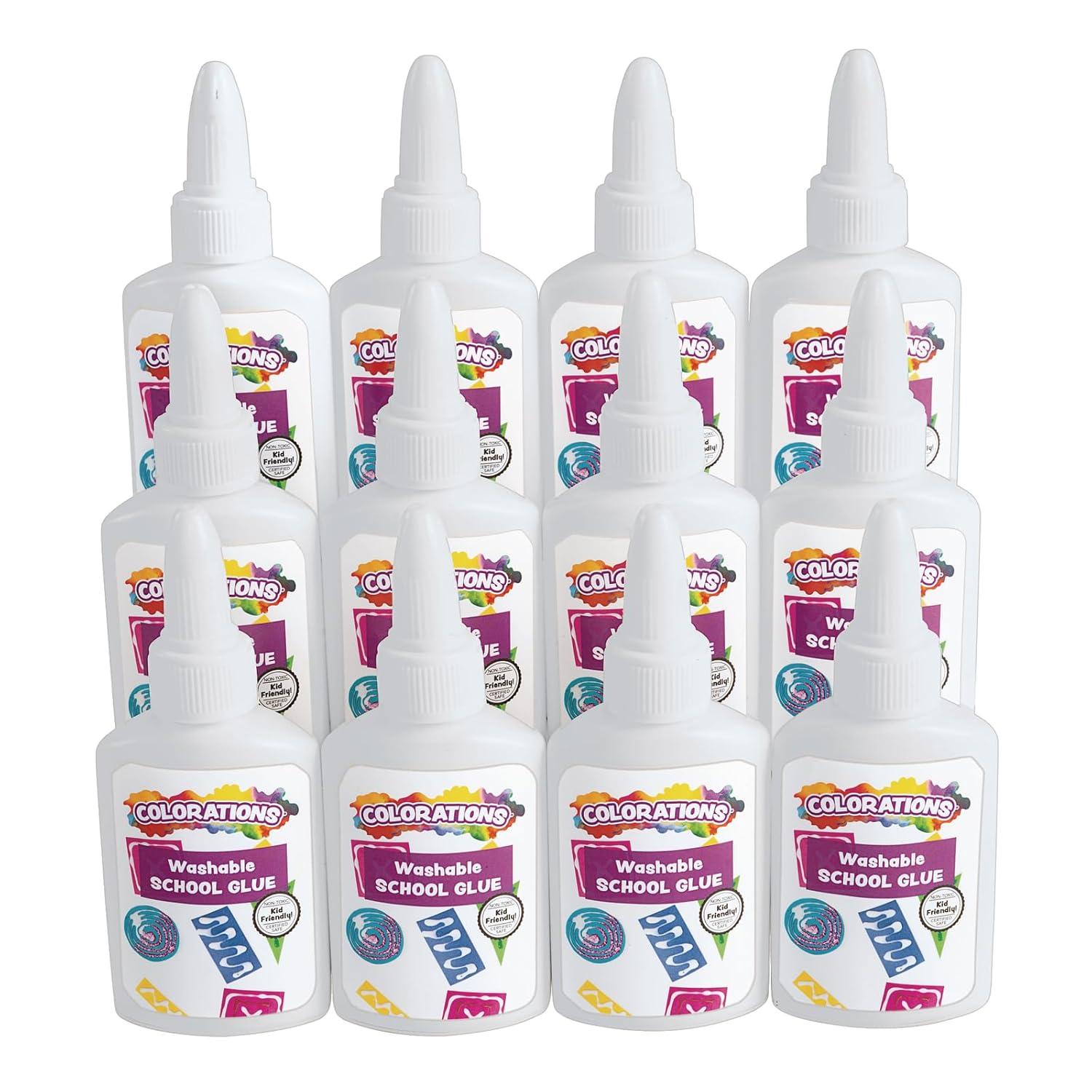 imageColorations White School Glue 125 oz 12 Bottles per Set 2 Sets 24 Bottles Total Each Set Individually Packaged Personalize ampamp Decorate for Gifts Arts ampamp Craft Craft for Children Kids Crafts