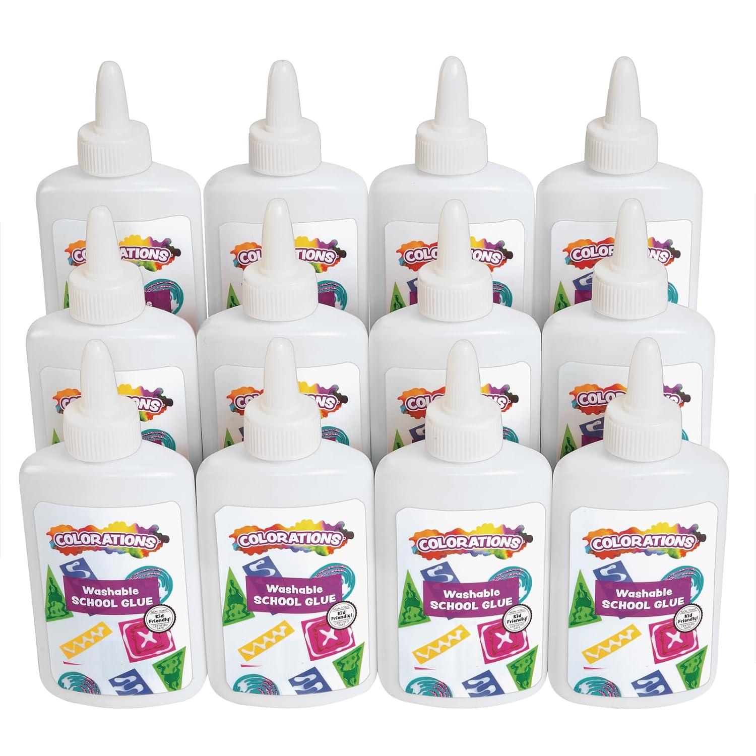 imageColorations White School Glue 24 Bottles Each 4oz Each Set Individually Packaged Personalize ampamp Decorate for Gifts Arts ampamp Craft Craft for Children Kids Crafts