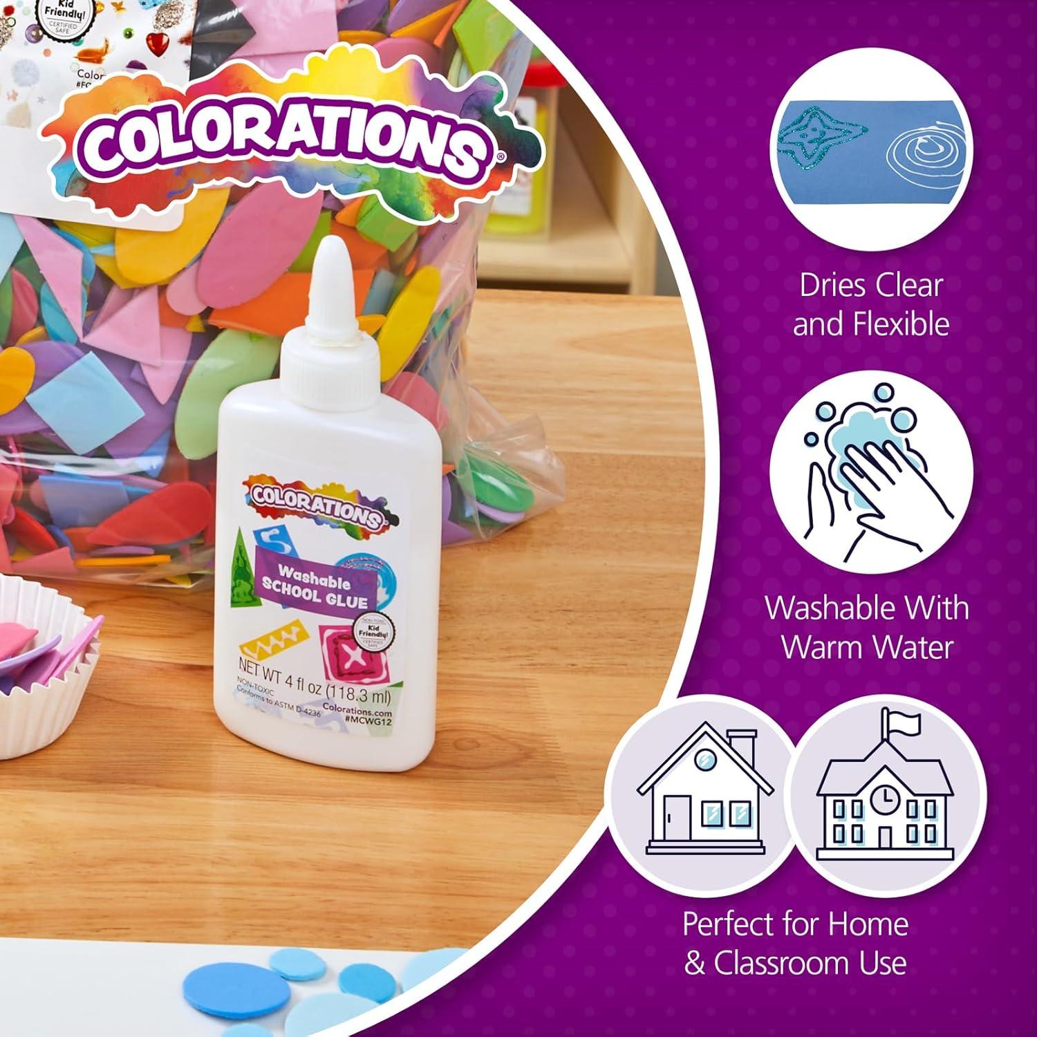 imageColorations White School Glue 24 Bottles Each 4oz Each Set Individually Packaged Personalize ampamp Decorate for Gifts Arts ampamp Craft Craft for Children Kids Crafts