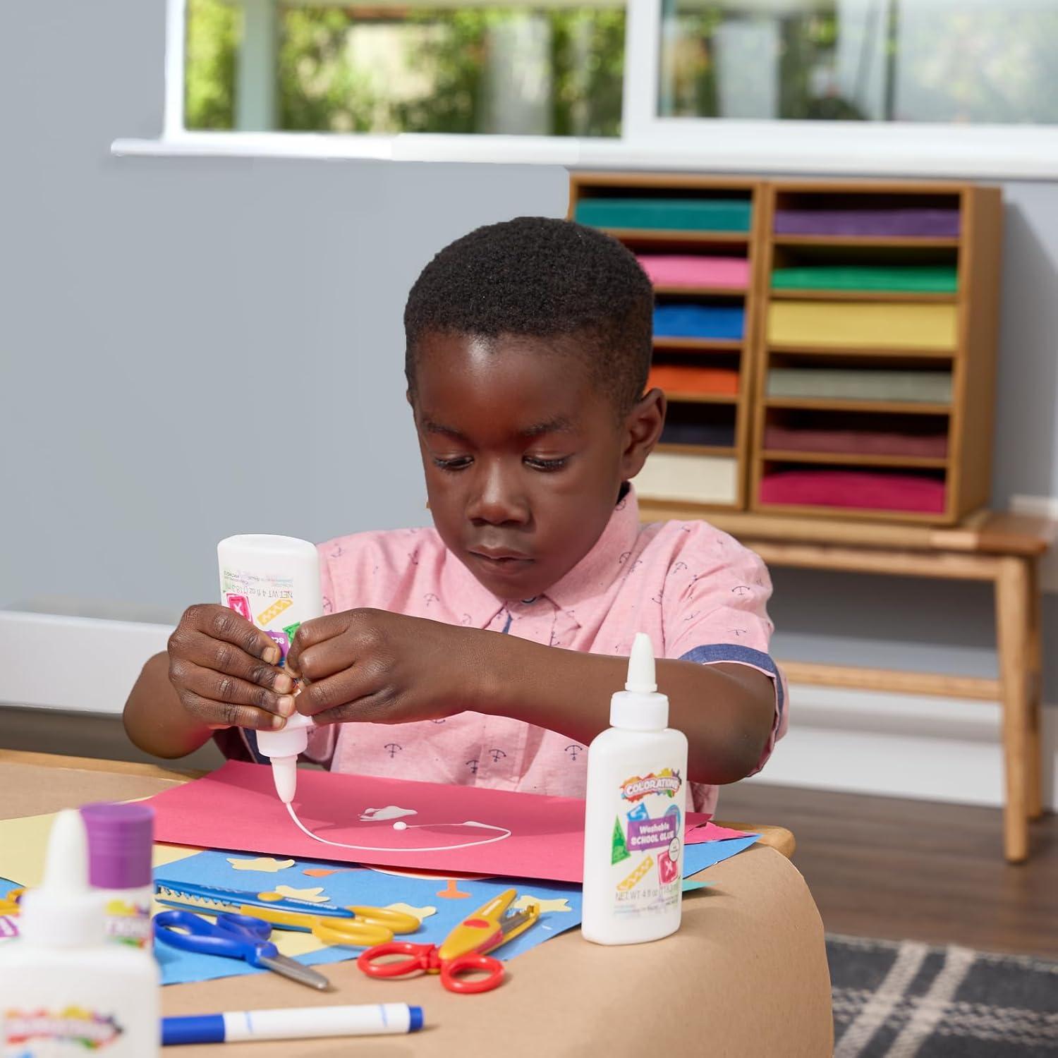 imageColorations White School Glue 24 Bottles Each 4oz Each Set Individually Packaged Personalize ampamp Decorate for Gifts Arts ampamp Craft Craft for Children Kids Crafts