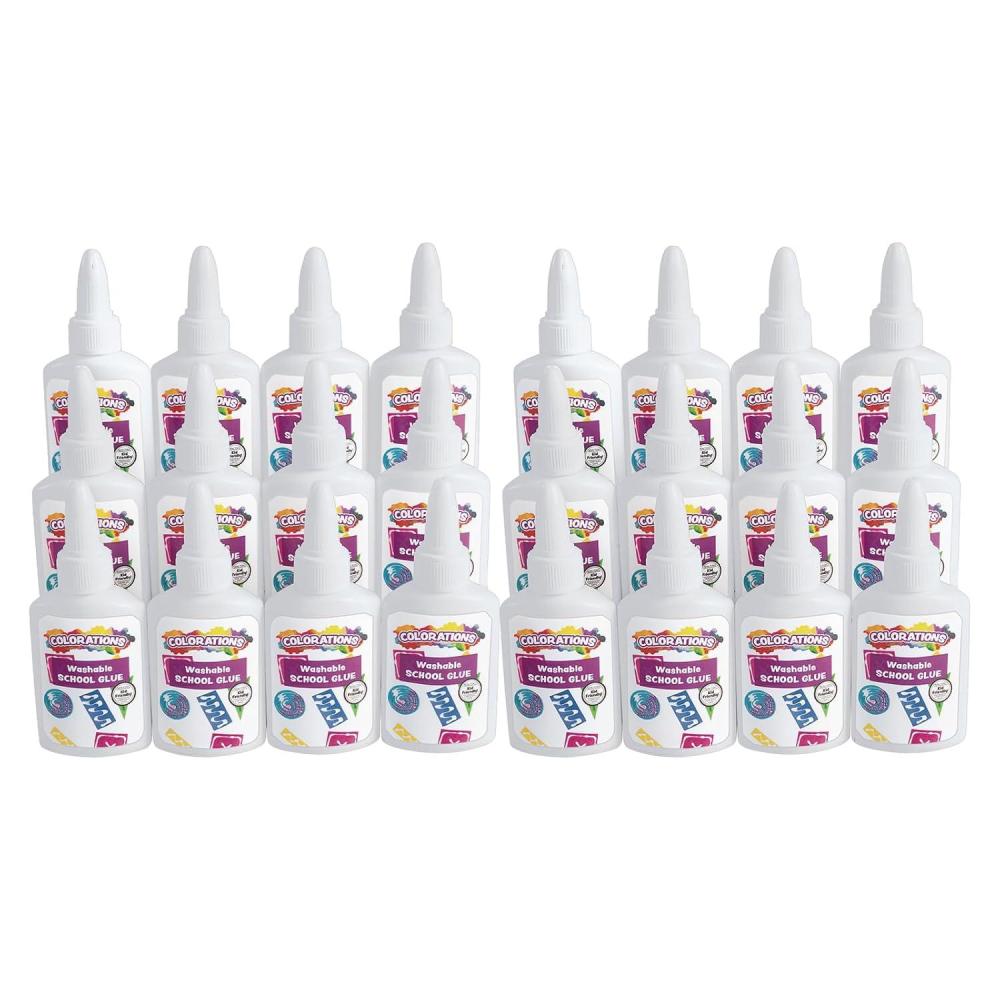 imageColorations White School Glue 125 oz 12 Bottles per Set 2 Sets 24 Bottles Total Each Set Individually Packaged Personalize ampamp Decorate for Gifts Arts ampamp Craft Craft for Children Kids Crafts
