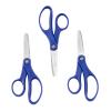 Colorations 5 inch Blunt Tipped Scissors for Kids, Set of 12, Plastic Handle, Stainless Steel Blades, Multipurpose, for Right or Left Handed Use, Ambidextrous, Starter Scissors