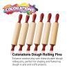 Colorations Natural Wood Rolling Pins, Set of 6, for Kids, Arts & Crafts, 7 Inches x 1 Inch (d), Class Pack, Party Pack, Dough, Clay, Sculpting, 6RP