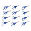 Colorations 5 inch Blunt Tipped Scissors for Kids, Set of 12, Plastic Handle, Stainless Steel Blades, Multipurpose, for Right or Left Handed Use, Ambidextrous, Starter Scissors