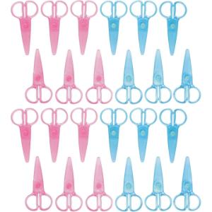 Colorations Plastic Scissors, Set of 24, Pink or Blue, Polycarbonate Plastic, No Hair Cuts