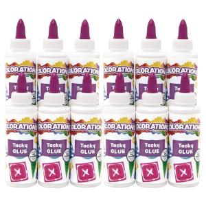 Colorations Tacky Glue, 4 Oz Each 6 per set, 2 sets included, 12 total, Each set Individually Packaged, Personalize & Decorate for Gifts, Arts & Craft Craft for Children, Kids Crafts