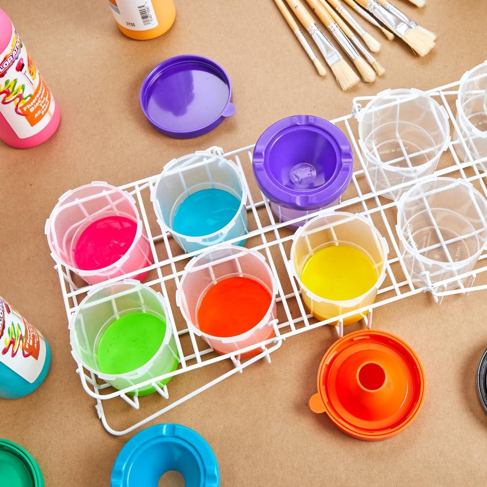 imageColorations AirTight NoMess Paint Cups for Kids Paints Set of 10 Essential Paint Supply Kids Painting Cups No Spill Painting Kids Paint Cups Homeschool Homeschool Use Paint Pots