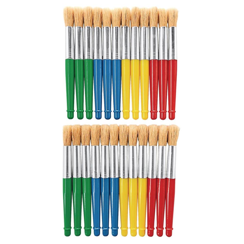 imageColorations Plastic Jumbo Chubby Brushes Set of 24 Kids Paint Brushes Easy to use with All Kinds of Paint Paint Brushes for Children School Art Supplies Art Supplies Craft Projects