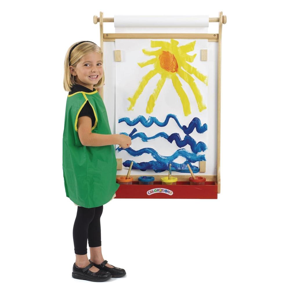 imageColorations Wall Easel with Mounts Magnetic Dry Erase ampamp Chalkboard Holds Paper Roll for Artwork Kids Easel