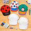 Colorations Decorate Your Own Baseball Caps – Set of 24 White