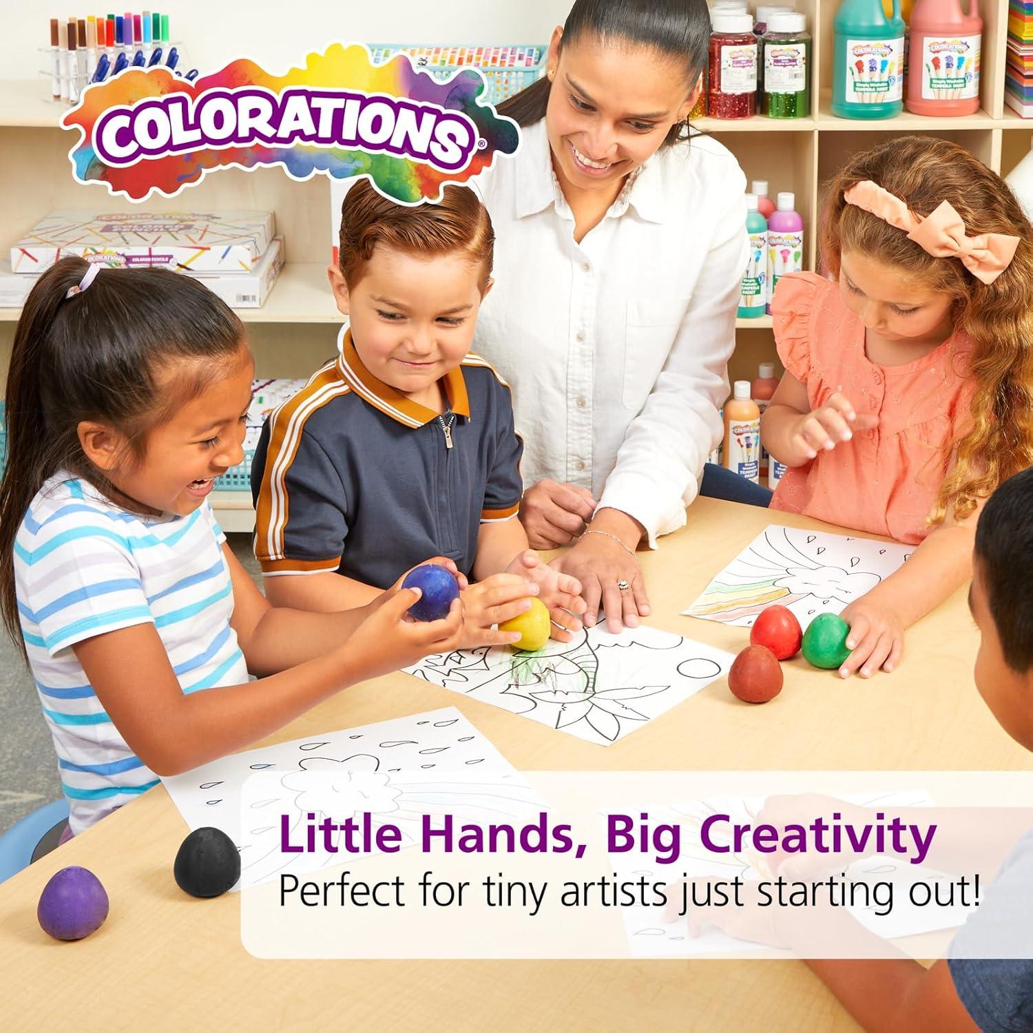 imageColorations Chubby NonToxic Crayons for Toddlers Palm Grip Eggs 8 Colors Set of 24 Shape is Easy for Young Children to Grip Hold ampamp Draw Crayons Glide Easily Non Toxic Crayons Kids Crayons