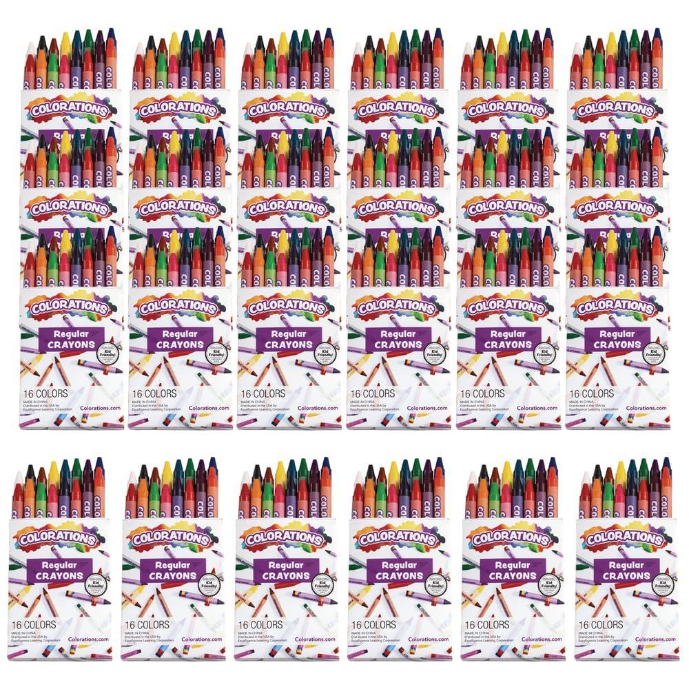 imageColorations Regular Crayons  16 Colors Per Set 24 Sets Each Set is Individually Packaged Personalize ampamp Decorate for Gifts Arts ampamp Craft Craft for Children Kids Crafts for Home or the Classroom