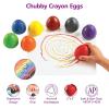 Colorations Chubby Non-Toxic Crayons for Toddlers, Palm Grip Eggs, 8 Colors, Set of 24, Shape is Easy for Young Children to Grip, Hold & Draw, Crayons Glide Easily, Non Toxic Crayons, Kids Crayons