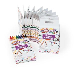 Colorations Regular Crayons, 8 Colors per set, 12 Sets included, 96 Crayons, Each set Individually Packaged, Personalize & Decorate for Gifts, Arts & Craft Craft for Children, Kids Crafts