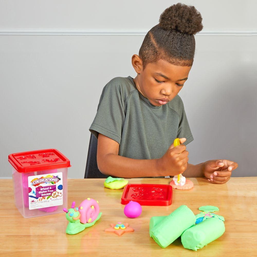 imageColorations Wheat ampamp Gluten Free Primary and Neon Color Dough 15lbs ea NonToxic Play Dough Bulk Set Sensory Kit Party Favors Classroom PackFull Set