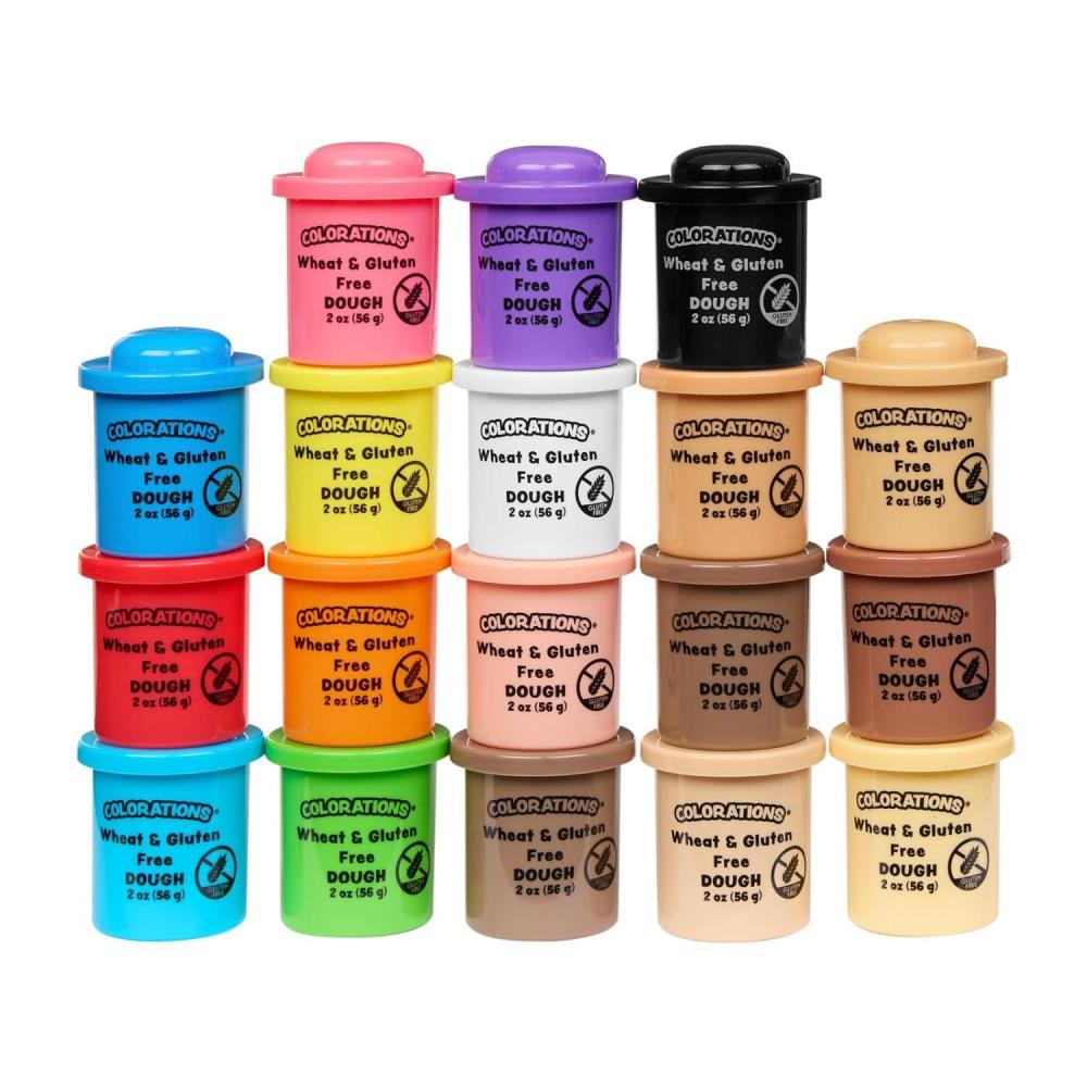 imageColorations Wheat ampamp Gluten Free Variety Pack 18 Colors 2oz Each NonToxic Play Dough Bulk Set Sensory Kit Party Favors Classroom PackSet of 18