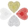 Hygloss Heart Doilies – 100 Pcs -4-Inch Gold, Silver, White and Red Paper Heart Shaped Doilies for Valentines Crafts, Table Settings – Ideal for Valentine Doily(4-Inch)