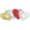 Hygloss Heart Doilies – 100 Pcs -4-Inch Gold, Silver, White and Red Paper Heart Shaped Doilies for Valentines Crafts, Table Settings – Ideal for Valentine Doily(4-Inch)