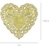 Hygloss Heart Doilies – 100 Pcs -4-Inch Gold, Silver, White and Red Paper Heart Shaped Doilies for Valentines Crafts, Table Settings – Ideal for Valentine Doily(4-Inch)