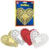 Hygloss Heart Doilies – 100 Pcs -4-Inch Gold, Silver, White and Red Paper Heart Shaped Doilies for Valentines Crafts, Table Settings – Ideal for Valentine Doily(4-Inch)