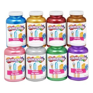 Colorations Metallic Gel Paint, Pink – 16 oz.. (Item # CMPPI)(Assorted  Set of 8)