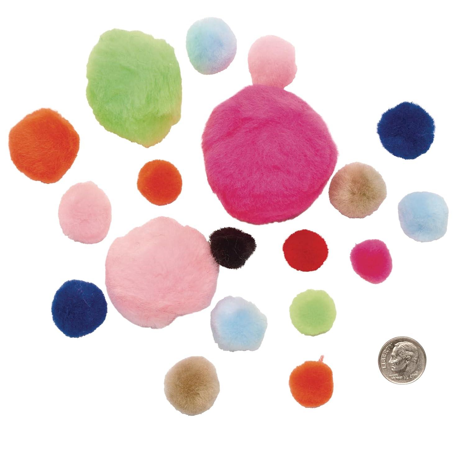 imageColorations PomPoms Pack of 300  Colorful PomPoms for Arts and Crafts Soft Plush TopQuality Acrylic  Versatile and Fun Assorted Craft PomsPoms Range from  to 2Multicolor