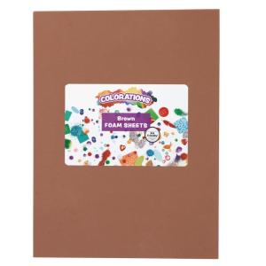 Colorations Brown Foam Sheets, 10 Pack, 9” x 12” Craft Foam Sheets, Easy to Cut & Bend Foam Sheets Bend, Foam Sheets for Kids Crafts, Collaging Foam Sheets