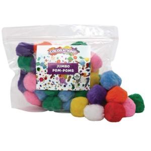 Colorations Super Fluffy Soft Acrylic Jumbo Pom Poms, Set of 50, 2 inches, Resealable Bag, for Kids, Arts & Crafts, DIY Crafts, Hobby Supplies, Creative Craft DIY Material, Quality