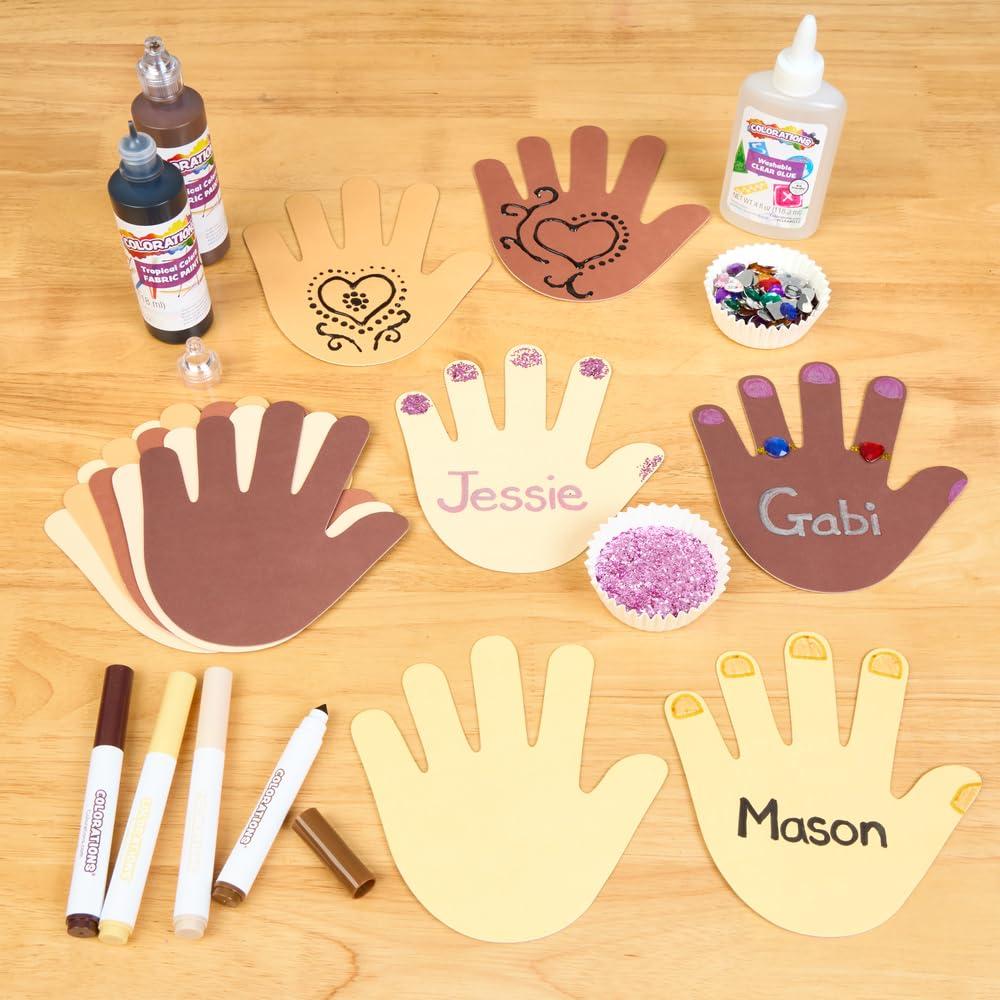 imageColorations Colors Like Me Hand Shapes  Set of 24  People Cutout Skin Tone ampamp Color Multicultural Paper Classroom Decorations Arts ampamp Crafts