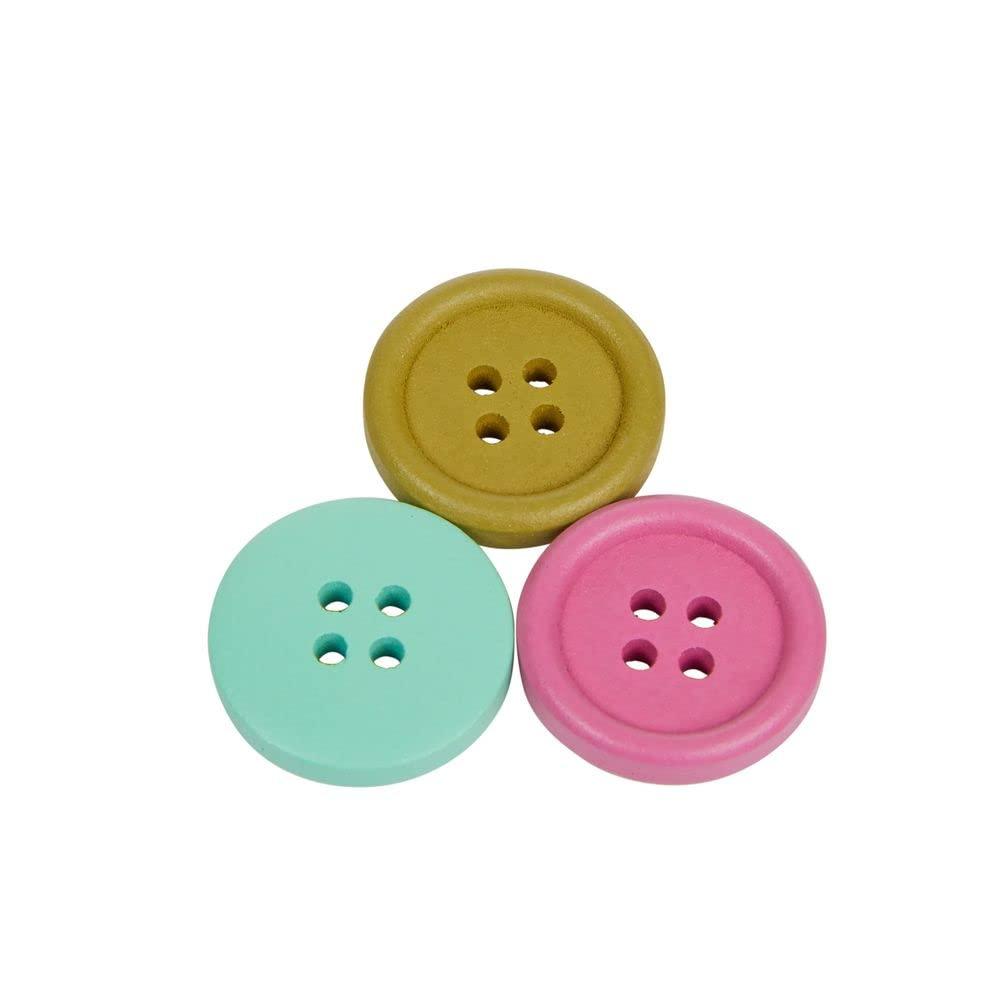 imageColorations Natural Tones Colored Wooden Buttons  300 Pcs 6 Colors 12lb