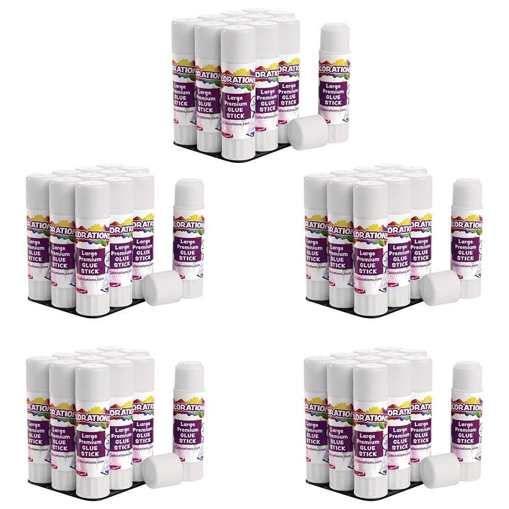 imageColorations Premium White Glue Sticks Set of 60 Stick 088 Ounces Dries Clear Gluing Crafts Arts School Supplies Classroom Projects Paper School Glue Washable Non Toxic Acid Free