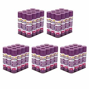 Colorations Jumbo Washable Purple Glue Sticks, 60 Glue Sticks, Each Stick 1.41 oz.,Fully Washable, Non Toxic, Dries Clear, Gluing, Acid Free Glue, Crafts, School Supplies, Office, Home, Classroom