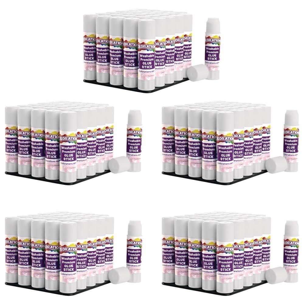 imageColorations Premium Glue Sticks Set of 150 Each 032 Ounces Dries Clear Crafts School Supplies Office Home Classroom Washable School Glue Non Toxic Glue Acid Free
