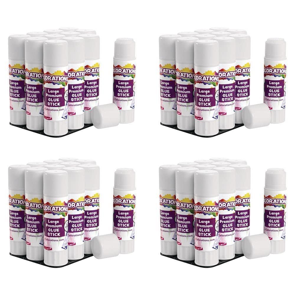 imageColorations Premium White Glue Sticks Set of 48 Stick 088 Ounces Dries Clear Gluing Crafts Arts School Supplies Classroom Projects Paper School Glue Washable Non Toxic Acid Free