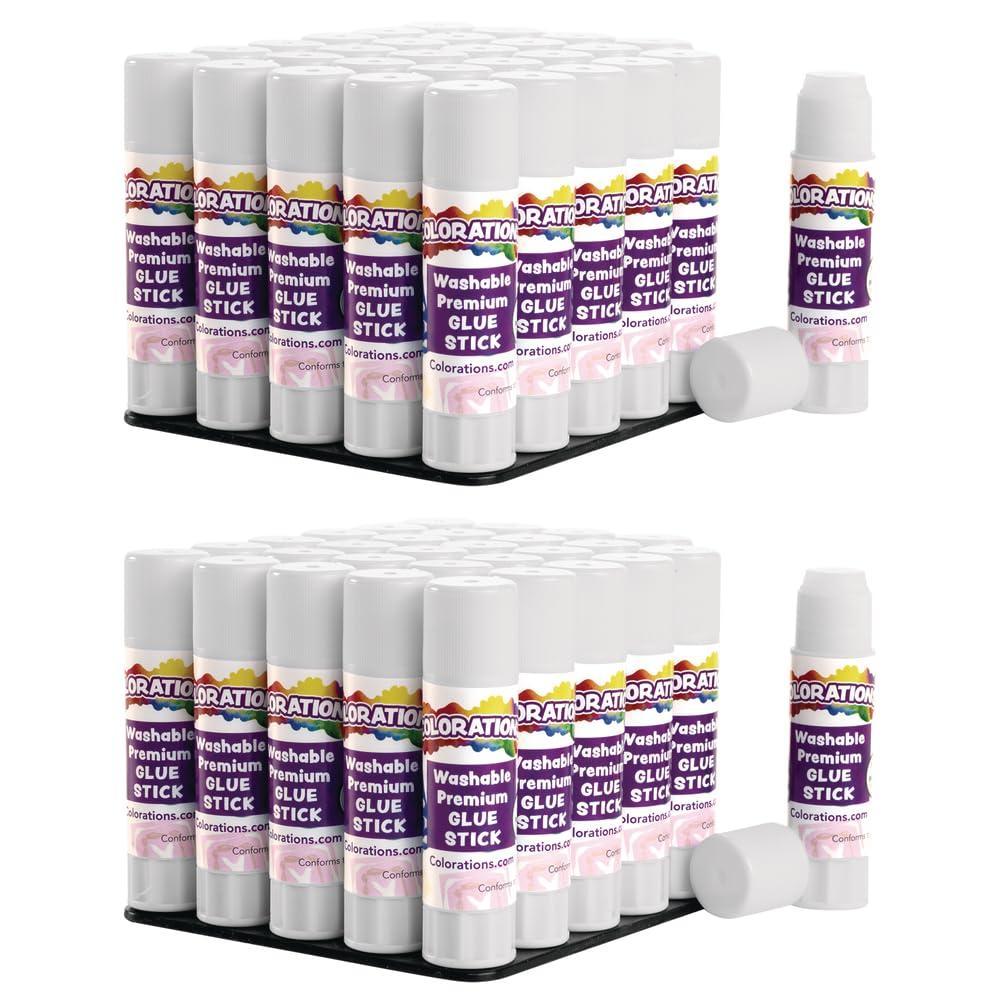imageColorations Premium White Glue Sticks Set of 60 Stick 032 Dries Clear NonToxic Washable Adheres to Multiple Surfaces Quick Drying Easy Apply