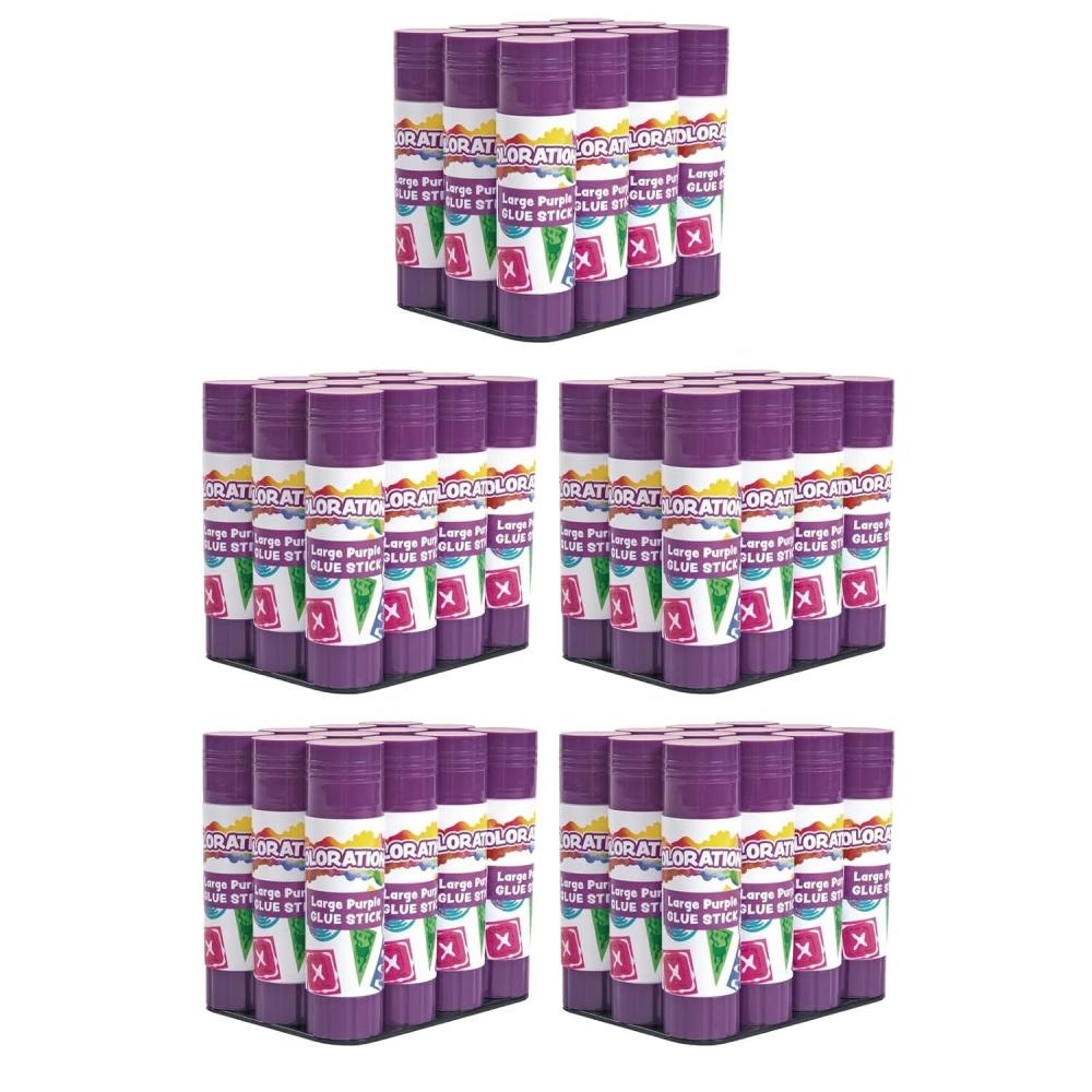 imageColorations Purple Glue Sticks Set of 60 Stick 088 Ounces Dries Clear Gluing Crafts Arts School Supplies Office Home Classroom Projects Paper School Glue WashableNon Toxic Parties