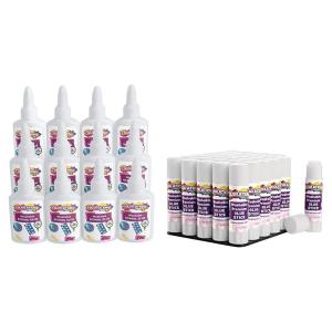 1 Set Colorations Premium Glue Sticks of 30, Stick 0.32 oz., 1 Set of Colorations Wasahble School Glue, 4 oz., Dries Clear, Gluing, Acid Free Glue, Crafts, School Supplies, Office, Home, Classroom