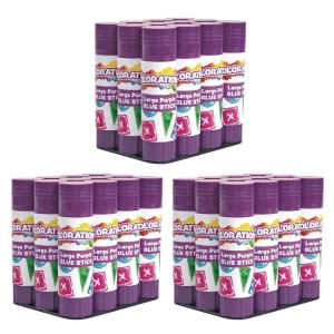 Colorations Purple Glue Sticks, Set of 36, Stick 0.88 Ounces, Dries Clear, Gluing, Crafts, Arts, School Supplies, Office, Home, Classroom, Projects, Paper, School Glue, Washable,Non Toxic, Parties