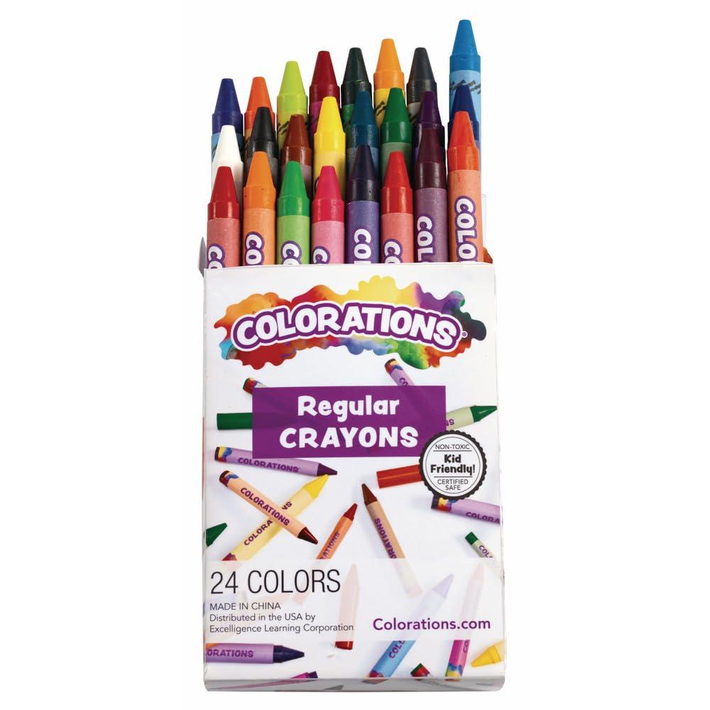 imageColorations 24 Crayons 6 Packs Total of 144 Colorations Crayons Set of 24 Colors Non Toxic Crayons Crayons for Kids Crayons for Toddlers Kids Crayons Coloring Drawing Toddler Crayons