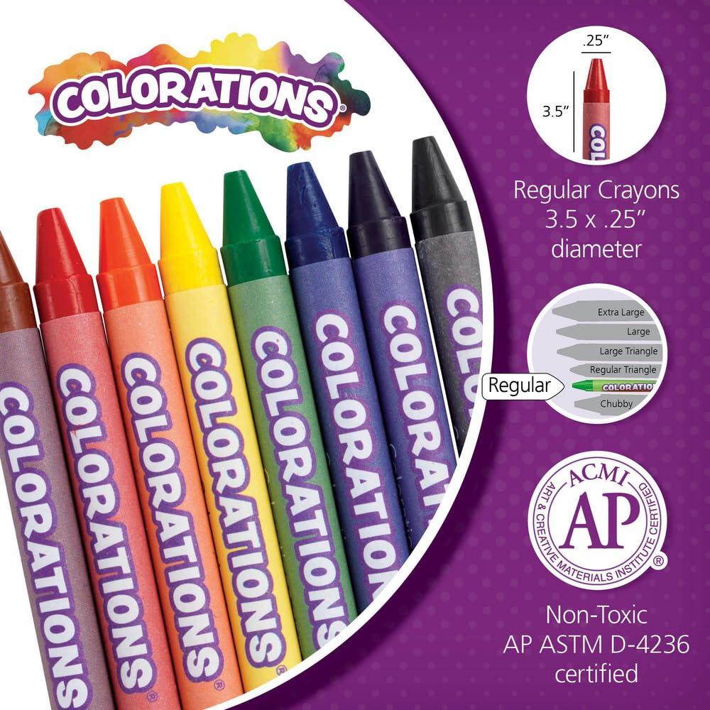 imageColorations 24 Crayons 6 Packs Total of 144 Colorations Crayons Set of 24 Colors Non Toxic Crayons Crayons for Kids Crayons for Toddlers Kids Crayons Coloring Drawing Toddler Crayons