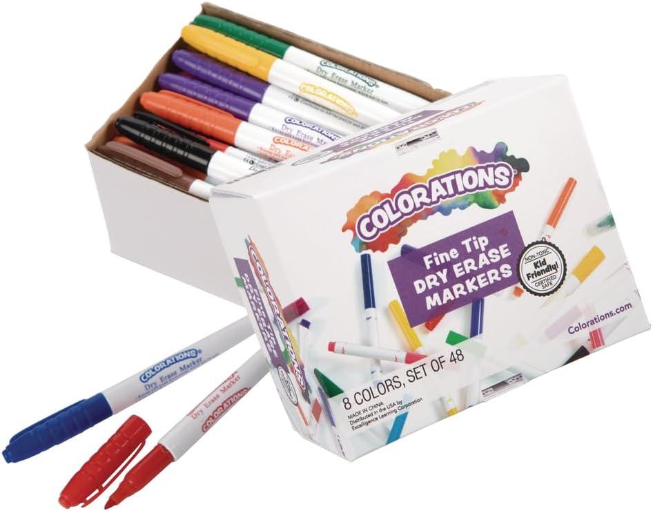 imageColorations Dry Erase Markers Fine Tip Value Pack  Set of 48