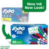 EXPO Low Odor Dry Erase Markers Fine Tip Assorted Colors 36 Count(Assorted)