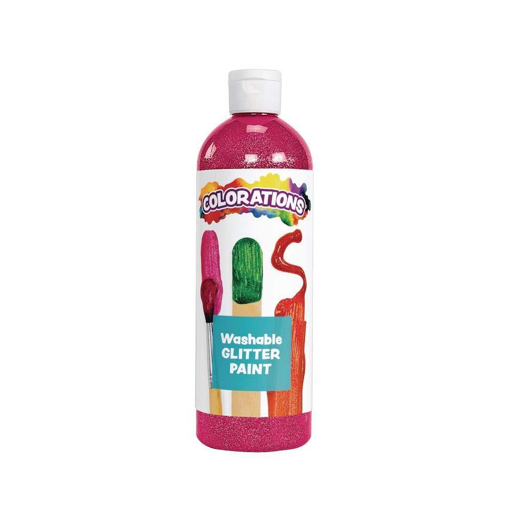 imageColorations Washable Glitter Paint Gallon Red Non Toxic Vibrant Bold Kids Paint Craft Hobby Fun Art SuppliesMagenta