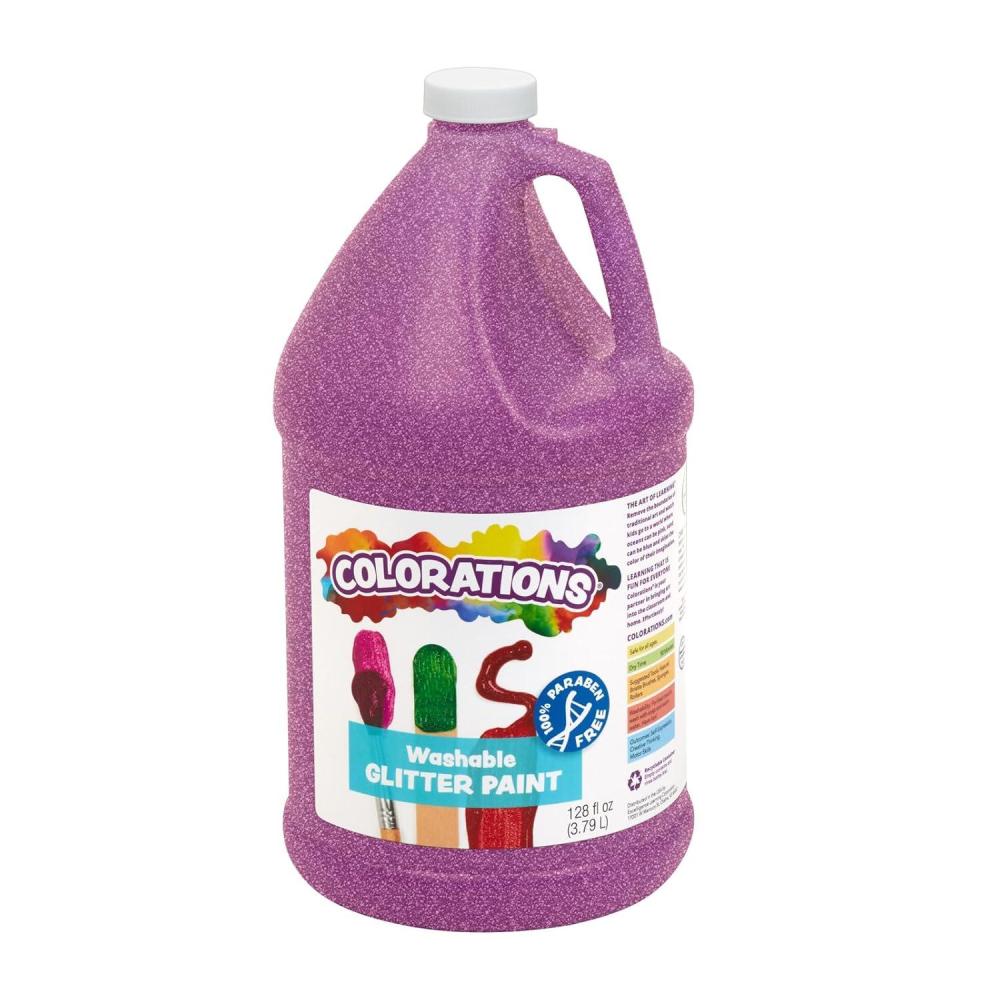 imageColorations Washable Glitter Paint Gallon Red Non Toxic Vibrant Bold Kids Paint Craft Hobby Fun Art SuppliesPurple