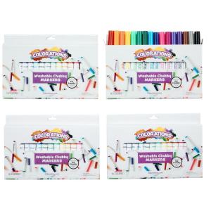 Colorations Chubby Markers, 8 Colors, 4 Packs, Color Marker, Coloring Posters, Drawing, Home, Classroom, School Supplies, Art Supplies, Craft Projects, Kids Markers, Markers for Children, Non Toxic