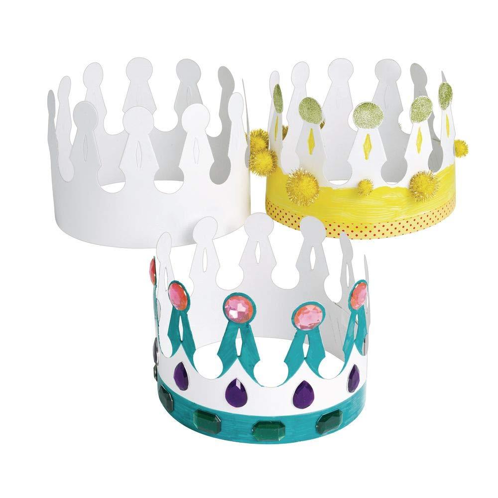 image:imageColorations DIY Cardstock White Crowns Set of 24 Sturdy Adjustable for Kids Dramatic Play Pretend Play Princess Party Arts amp Crafts Craft Activity