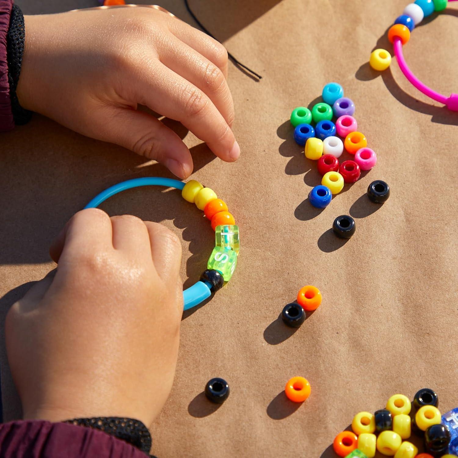 image:imageColorations Pony Bead Bracelets for Kids Set of 24 3 Colors 14 Diameter Snap Closure Jewelry Gifts Arts amp Crafts Wearables Reusable Item PBBR