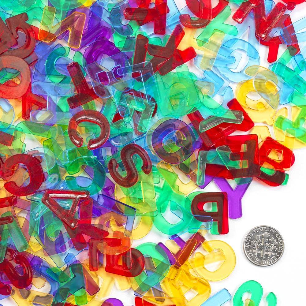 image:imageColorations Translucent MultiColor Uppercase Plastic Letters 34 Ea 208 Pieces Collaging ABC Letters Alphabet For Kids