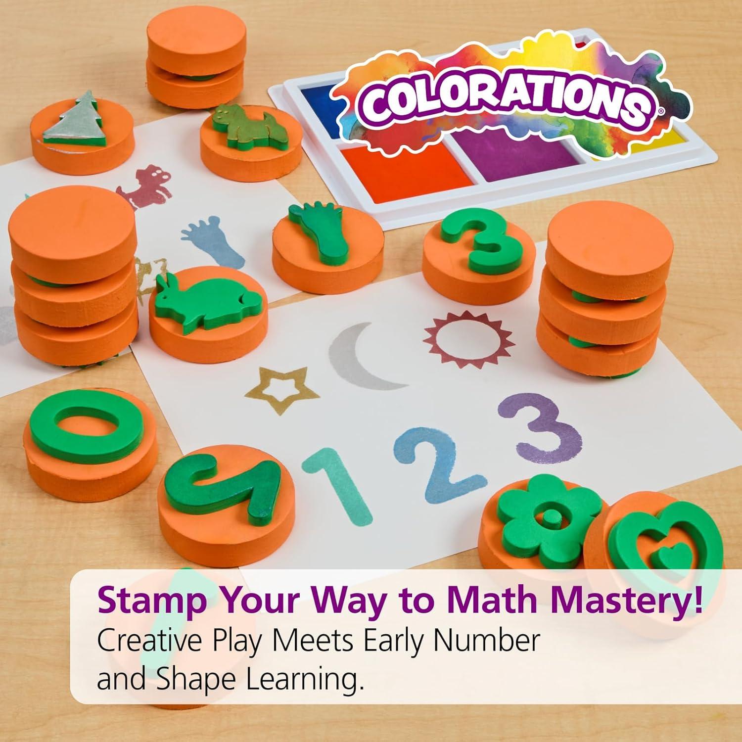 image:imageColorations Uppercase Alphabet Stampers Set of 26 chunky Uppercase Alphabet Stampers Set contains all the letters in the alphabet Shapes Numbers