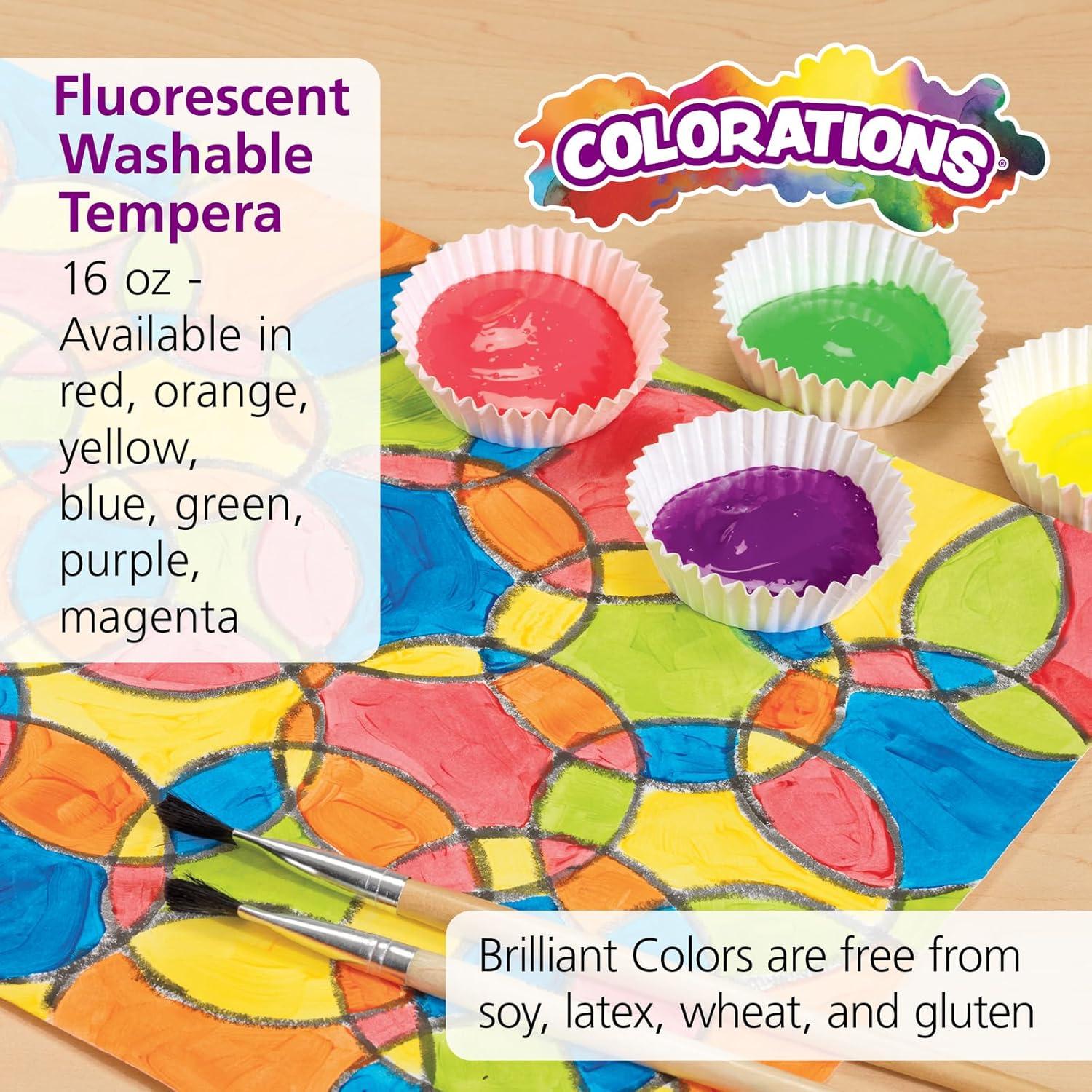 image:imageColorations Washable Tempera Paint 16 fl oz Fluorescent Pink Neon Non Toxic Vibrant Bold Bright Kids Paint Craft Hobby Fun Art SuppliesFlourescent Orange